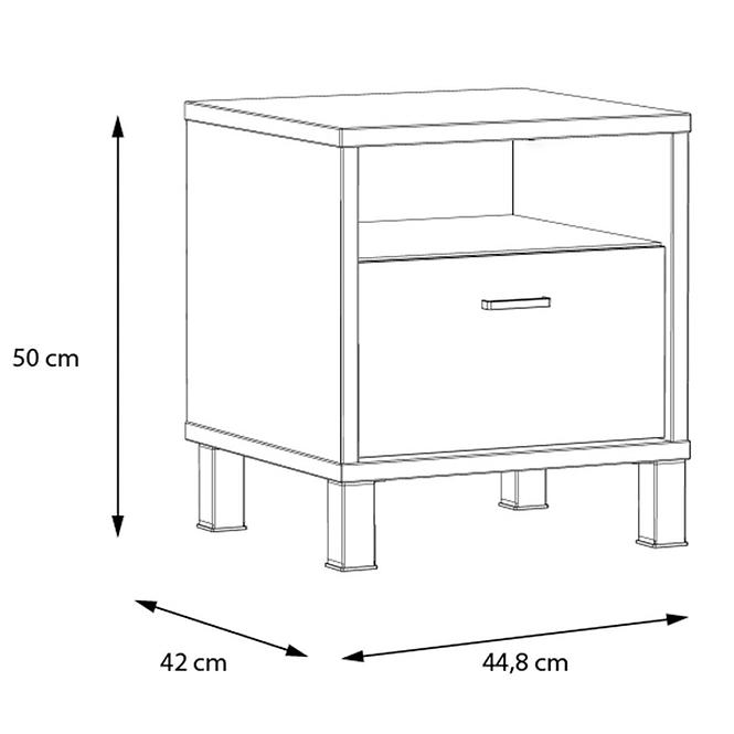 Nočný stolík Haruki HYTK011 alpský smrek/čierna,6