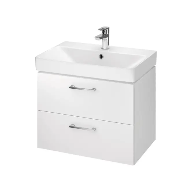 Kúpeľňová skrinka s umývadlom Lara Mille Slim 60 cm biela