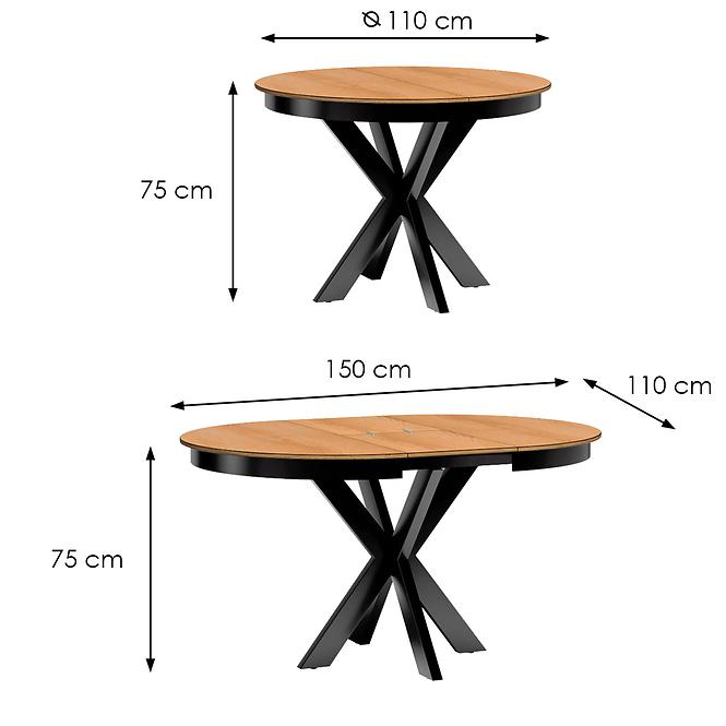 Rozkladací stôl Fonti F10 110/150x110cm dub karamelový