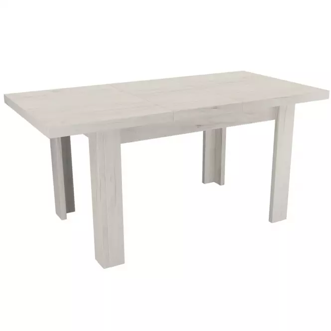 Rozkladací stôl  malý Kora 120/160x80cmx80 kraft biely