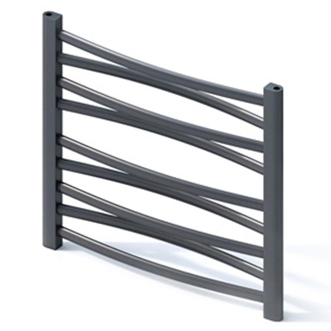 Kúpeľňový radiátor Łezka 3D Ł3D 9/40 čierna 500x440 mm