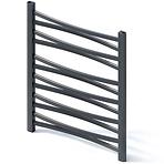 Kúpeľňový radiátor Łezka 3D Ł3D 12/40 čierna 675x440 mm