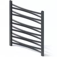 Kúpeľňový radiátor Łezka 3D Ł3D 12/40 čierna 675x440 mm