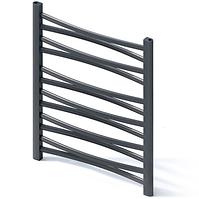 Kúpeľňový radiátor Łezka 3D Ł3D 12/40 čierna 675x440 mm