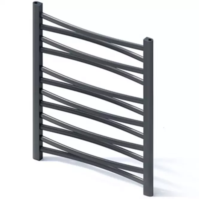 Kúpeľňový radiátor Łezka 3D Ł3D 12/40 čierna 675x440 mm