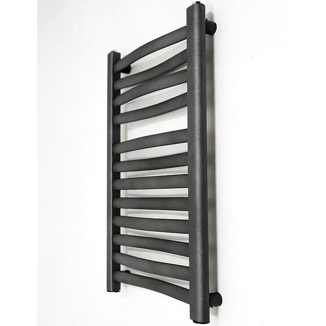 Kúpeľňový radiátor Łezka 3D Ł3D 12/40 čierna 675x440 mm,2