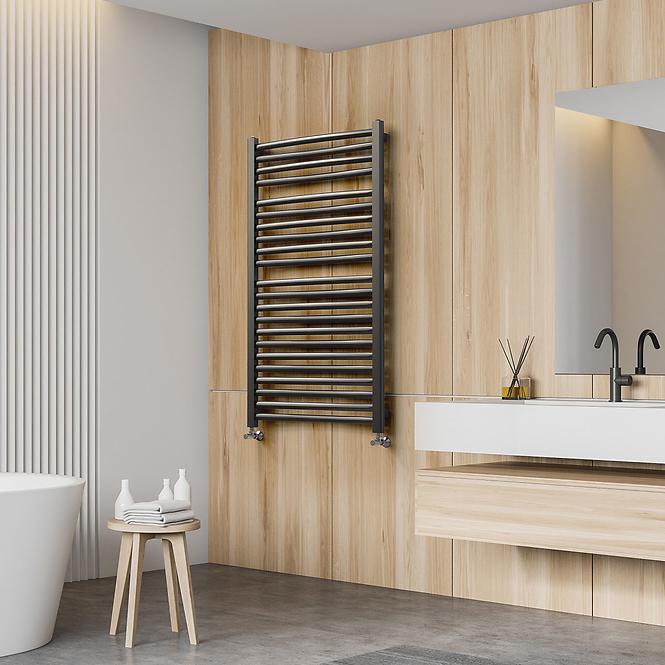 Kúpeľňový radiátor Łezka 3D Ł3D 22/40 čierna 1205x440 mm
