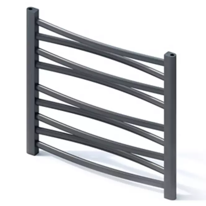 Kúpeľňový radiátor Łezka 3D Ł3D 9/50 čierna 500x540 mm