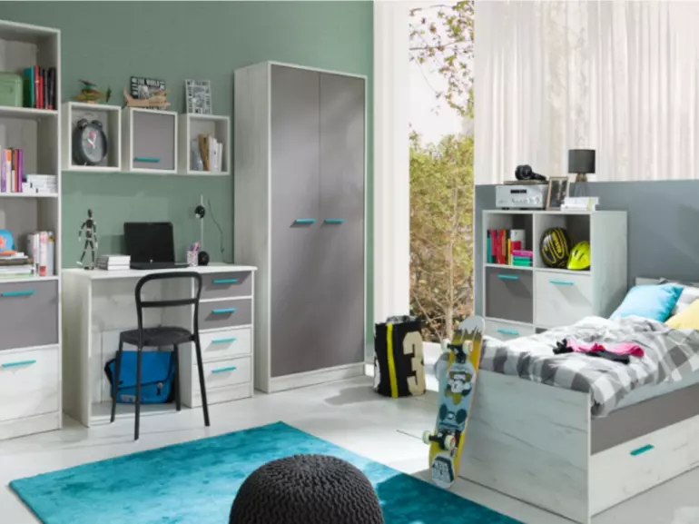 Skriňa Rest R02 šedol/biela dub 96 cm,2
