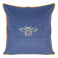 Obliečka na vankúš Stela 45x45 tmavo modrá zlatá 381912