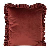 Obliečka na vankúš Velvet/25/K 45x45 tehlová/ volánik 387648