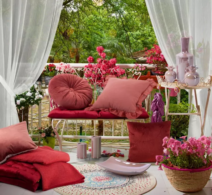 Obliečka na vankúš Velvet/57C 45x45 ružová ľanová 404625,5