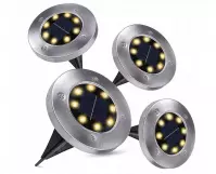 Solárna zápustná lampa disk 4 ks