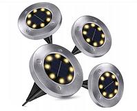 Solárna zápustná lampa disk 4 ks