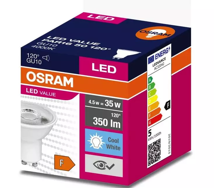 Žiarovka LED Osram  GU10 4,5W 4000K,4