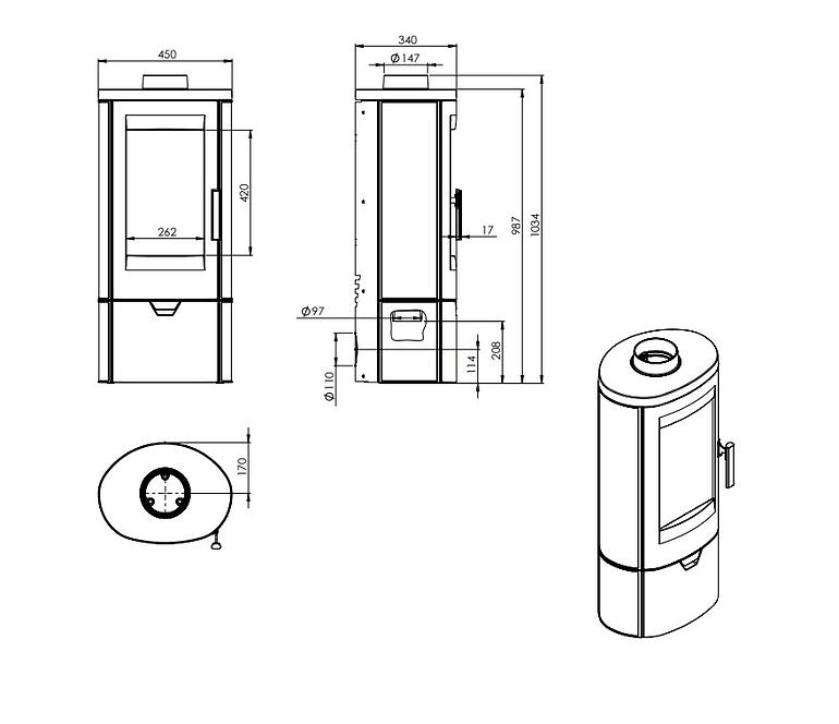 Krbové kachle Palermo 7,8 kW ECO,2