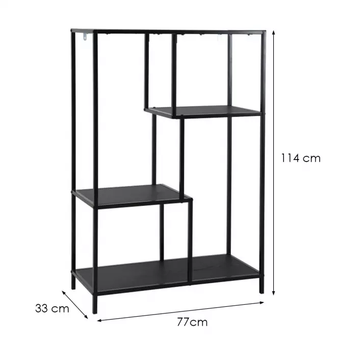 Regál Benton 31333I čierna 4T,2