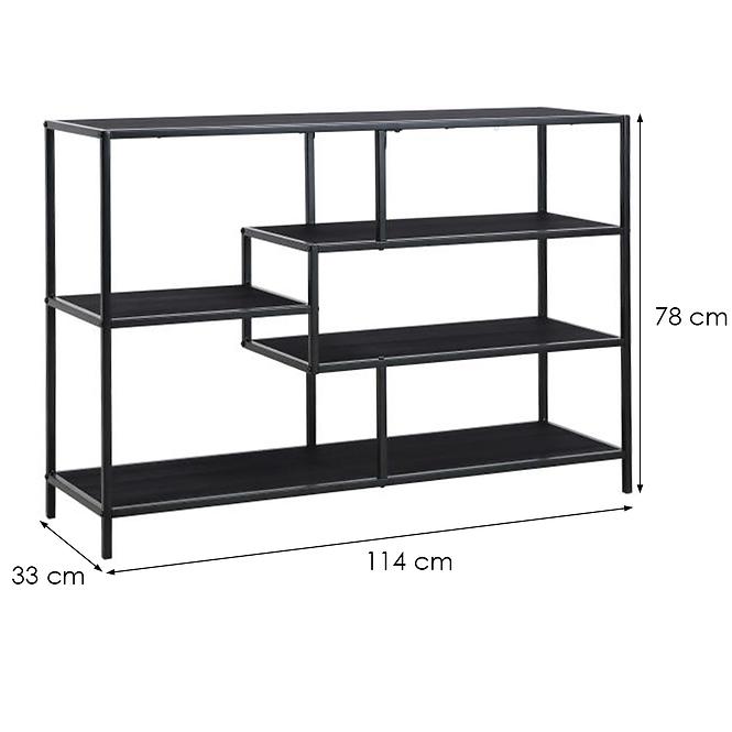 Regál Benton 31333J čierna 5T,2