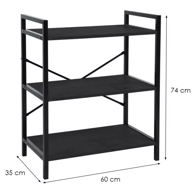 Regál Modesto 31365A(W60) čierna 3T