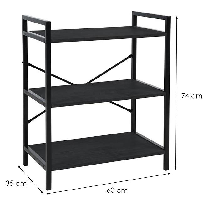 Regál Modesto 31365A(W60) čierna 3T
