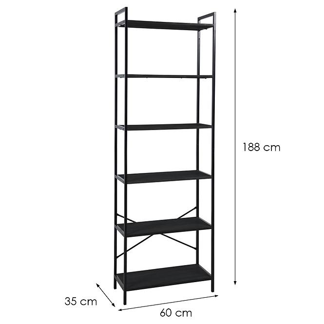 Regál Modesto 31365A-6(W60) čierna 6T