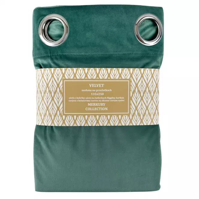 Záves na prechodkách Velvet 135x250 Aqua Merkury Home