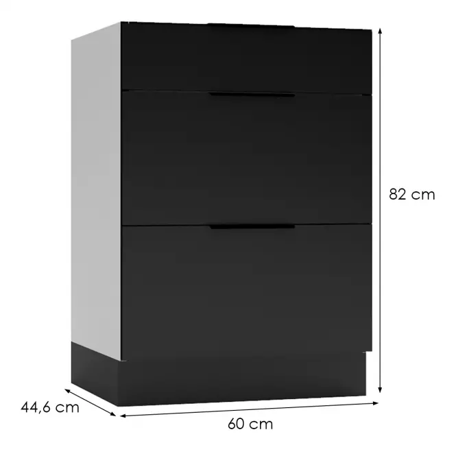 Kuchynská skrinka Mina D60 S/3 čierna