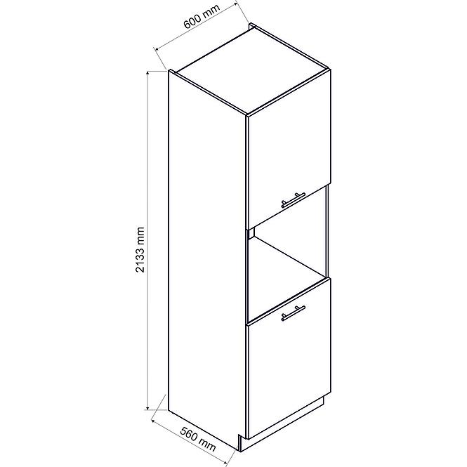 Kuchynská skrinka Mina D60 PK/2133 čierna,3