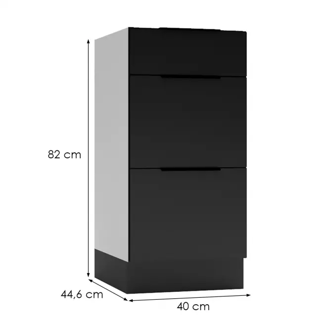 Kuchynská skrinka Mina D40 S/3 čierna
