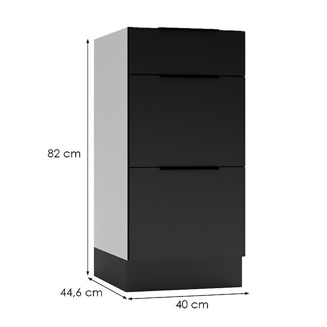Kuchynská skrinka Mina D40 S/3 čierna