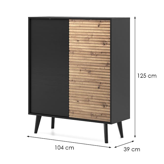 Komoda WILLOW WKD 104 dąb artisan/čierna