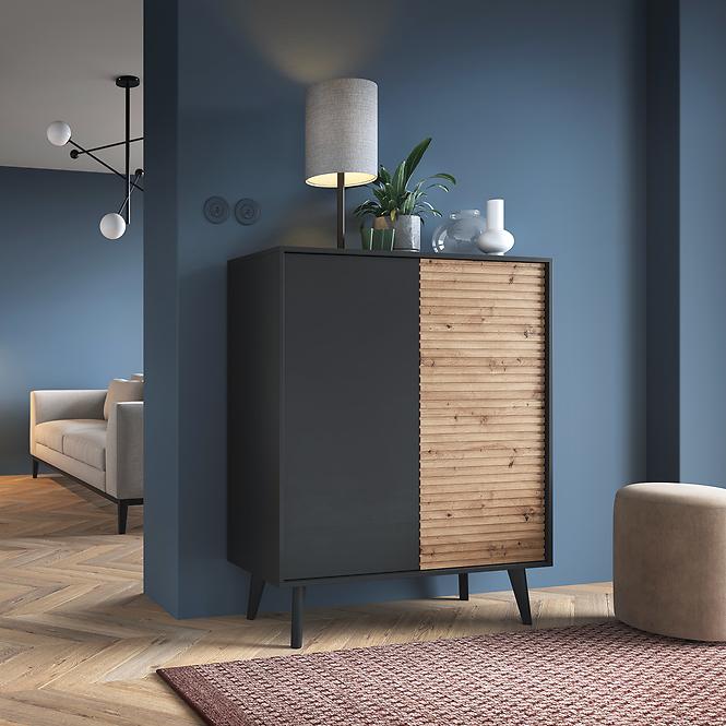 Komoda WILLOW WKD 104 dąb artisan/čierna