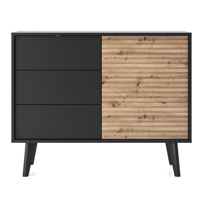 Komoda WILLOW WKSZ 104 dub artisan/čierna,2