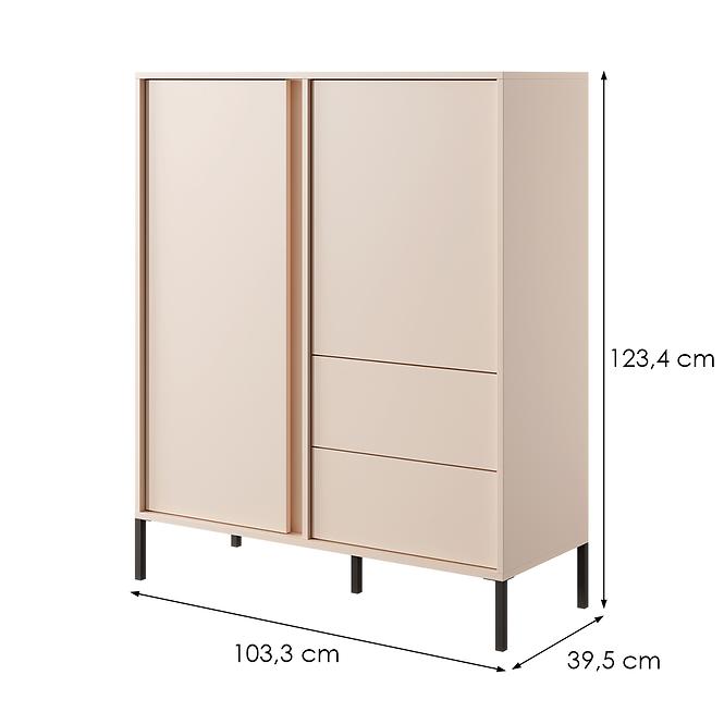 Komoda DAST vysoký 2D2S béžová