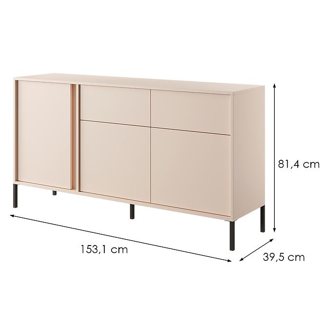 Komoda DAST 153 3D2S béžová,5