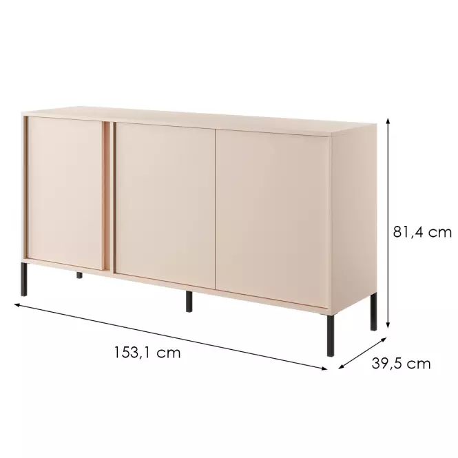 Komoda DAST 153 3D2S béžová,5