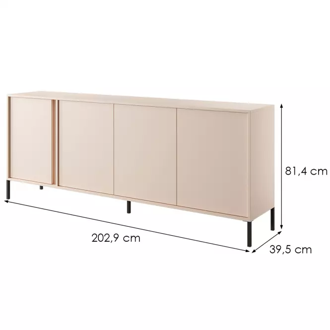 Komoda DAST  203 4D béžová,5