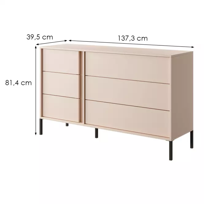 Komoda DAST 138 6S béžová,5