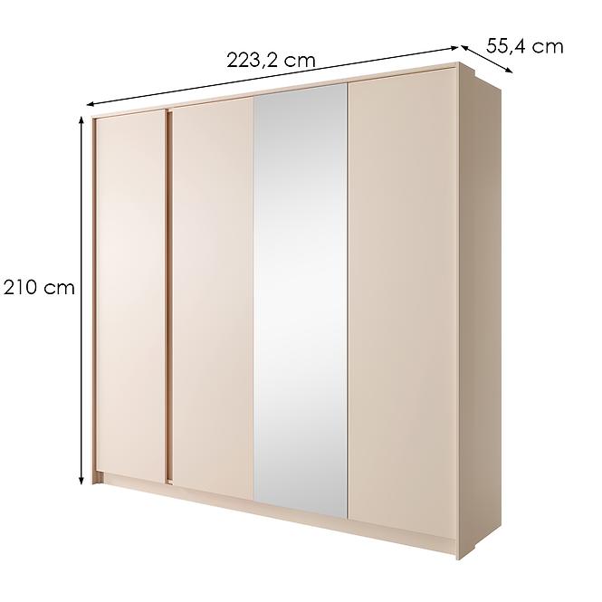 Skriňa DAST 4D lustro beż,6