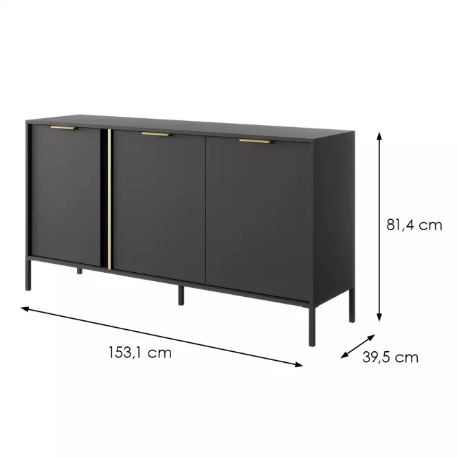 Komoda LARS 153 3D Antracyt