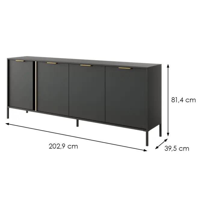 Komoda LARS  203 4D Antracit,2