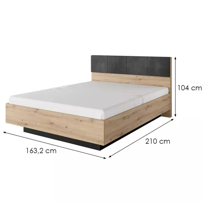 Posteľ 160 TALLY artisan dub/antracit,4