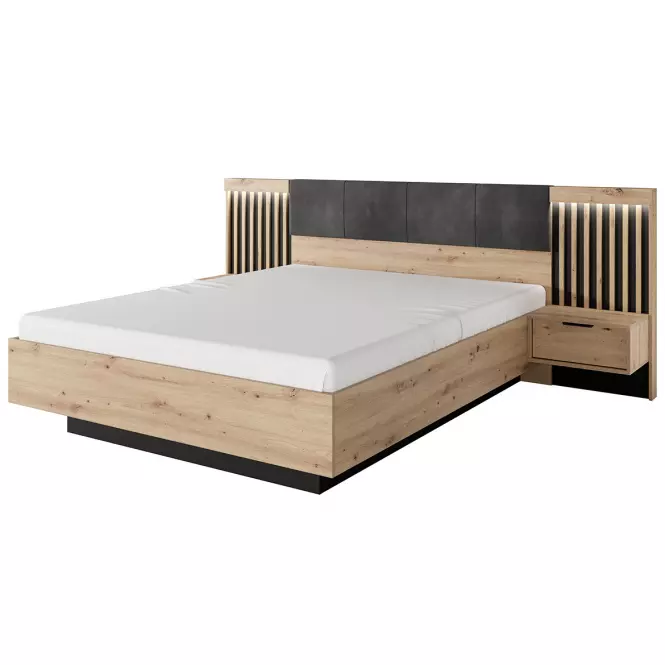 Posteľ 160 TALLY artisan dub/antracit,6
