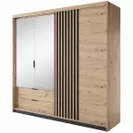 Šatníková skriňa TALLY 4D2S zrkadlo artisan dub/antracit
