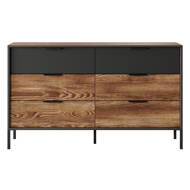 komoda MILTON 138 6S gaštan/antracit