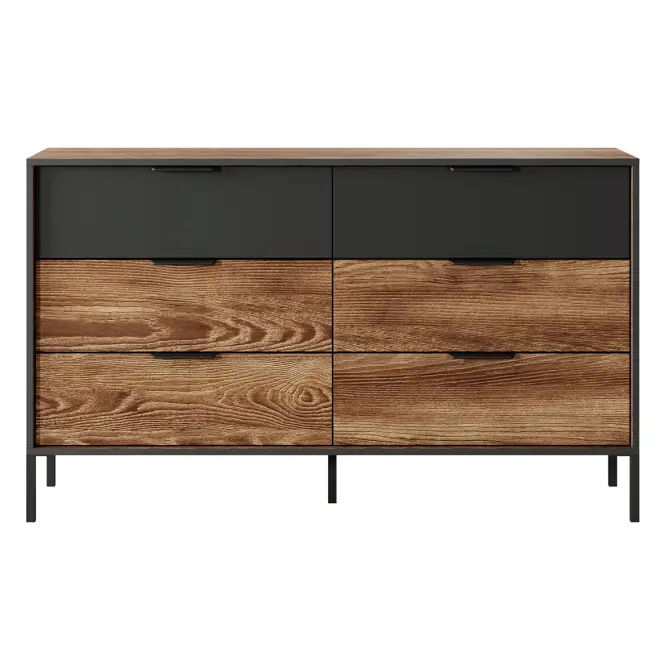 Komoda MILTON 138 6S gaštan/antracit,2
