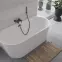 Voľne stojaca vaňa prístenná Vica New 150/80+sifón klik klak čierna s prepadom slim čiernym,4