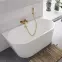 Voľne stojaca vaňa prístenná Vica New 150/80+sifón klik klak zlatá s prepadom slim zlatým,4