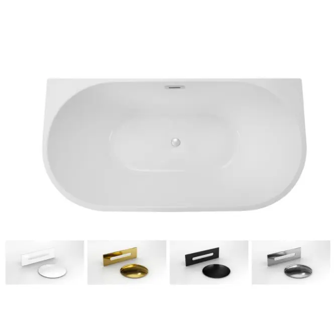 Voľne stojaca vaňa prístenná Vica New 170/80 + sifón klik klak s prepadom slim chróm,2