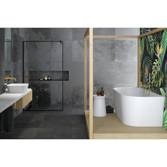 Voľne stojaca vaňa prístenná Vica New 170/80 + sifón klik klak s prepadom slim čiernym